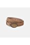 Women's Mink Vintage Buckle Studded Suede Belt - 2