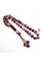 Muzakhraf Crystal Rosary 33 Beads 10mm Magenta Gold Marbled 60g Bronze Chain Tassel - 3