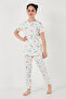 100% Cotton Crew Neck Short Sleeve Pajamas Set Girl's Set6651002 - 3