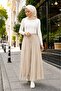 Women's Elastic Waist and Laced Comfortable Fit Skirt-Looking Trousers 20664 - 3