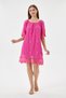 Fuchsia Italian Elastic Madonna Collar Lace Guipure Lined Short Dress 38 - 44 Size