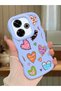 Poco M6 4g Compatible Case Camera Protector Blue Silicone Couple Phone Case Heart Pattern