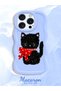 iPhone 14 Pro Compatible Case with Camera Protector Blue Silicone Couple Phone Case Cat Pattern - 2