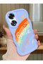 Oppo A60 Compatible Case Camera Protector Blue Silicone Couple Phone Case Rainbow Pattern