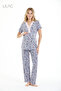 Women's 95% Viscose Floral Patterned Maternity & Postpartum Buttoned Pajama Set