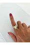 Xuping Flower Model Crystal Stone Numbered Gold Ring