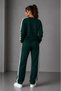 Women's Striped Detail Circular Necklace Track Suit Set Green - 2
