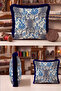 Exotic Tiger Jacquard Fringed Pillowcase-Authentic Bohemian Blue Cream Navy Blue Tassel Throw Pillow Cover - 7
