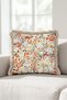 Floral Vintage Patterned Fringed Pillowcase-Botanical Boho Ecru Orange Cream Tassel Throw Pillow Cover - 2