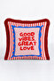 Good Vibes Great Love Fringed Pillowcase - Retro Pink Red Burgundy Tassel Throw Pillow Cover - 3