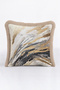Modern Abstract Marble Fringed Pillowcase - Artistic Bohemian Gray Gold Mink Tassel Throw Pillow Cover
