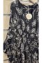 Indian Dress with Long Sleeves, Patterned, Tassel Detail, Elastic Waist - 4