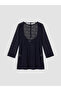 Ozmarka New Season Crew Neck Patterned Women's Beach Dress