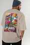 Paris France 4 Beige Oversize Country City Back Printed Unisex T-Shirt 100% Cotton Premium - 7
