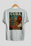 Cuba White Oversize Country City Back Printed Unisex T-Shirt 100% Cotton Premium