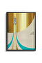 Geometric Space Shuttle Kids Wall Art | Portrait Framed Canvas Print with Gold Foil Embossed | Luxury Modern Decor for Kids Room - 2