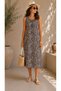 Women's Summer Dress with Thick Straps and Lace-Up Cotton Combed Cloth Li̇kapa