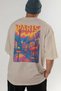 Paris France 3 Beige Oversize Country City Back Printed Unisex T-Shirt 100% Cotton Premium - 6