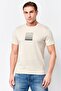 Men Crew Neck Embroidered Logo Short Sleeve T-Shirt, Beige