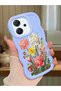 Oppo Reno 14F Compatible Case Camera Protector Blue Silicone Couple Phone Case Floral Pattern