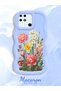 Redmi 10C Compatible Case Camera Protector Blue Silicone Couple Phone Case Floral Pattern - 2