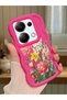 Redmi Note 13 Pro 4g Compatible Case with Camera Protection Red Silicone Couple Phone Case with Floral Pattern