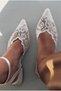 Jovel White Lace Women's Heeled Shoes - 2