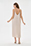 Beige Italian 100% Linen Long Linen Dress with Tassels and Adjustable Shoulder Straps Size 40 - 46 - 5
