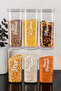 6-Piece Food Storage Set 1700 ml Grain Container Mica Grain Box Set Transparent White Label Food Storage Container - 2