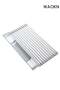 Stainless Steel Roll Up Dish Drying Rack Silicone Folding Shelf Kitchen Sink Cutlery Dish Drainer Kitchen Organizer Fruit Mat (Size : 45x31.5CM)
