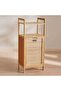 Zora 2 Tier Bamboo Shelf with Laundry Hamper 40x30x95cm-Natural - 7