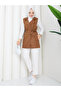 Women's Double-Breasted Belted Vest Rc3151 - 4