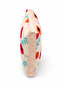 Modern Pop Floral Patterned Orange Striped Edged Decorative Throw Pillow Cover 40X40 cm - 4