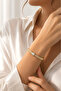 Solenne Gold Bangle – Premium Gold Cuff Bracelet with Single Stone Detail - 3