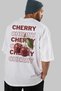 Cherry Oversize Back Printed White T-Shirt Unisex 100% Cotton Premium Design Streetwear - 7