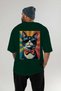 Tarz Kedi Oversize Back Printed Green T-Shirt Unisex 100% Cotton Premium Design Streetwear - 5