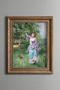 Elegant Woman in the Spring Garden - Vintage Patterned Painting - Thick Model