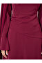 Burgundy Draped Round Neck Cape Maxi Dress - 4