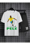 Pele Printed 100% Cotton Crewneck Children's T-Shirt-Shorts Two-Piece Set