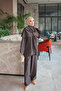Brown Cape Buckle Triple Trouser Suit