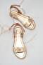 Gold Women's Bodrum Sandals Gold Starfish Mussel Shell Drawstring Gladiator Beach Casual Stylish - 2