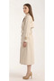 Cream Color Belted Lined Trench Coat - 2