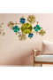 Hand-Painted Metal Wall Panel with Clock – Vintage Iron Wall Decor (W:32'' X H:24'') - 2