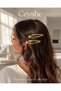 Pinterest 2-Piece Shiny Gold Star Imported Gold Plated Metal Snap Hair Clip - 5