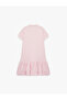 Cotton Zipper Detailed Short Sleeve Polo Collar Dress - 3