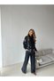 Women's Denim Fabric Front and Sleeves with Stone Embellishments Stylish Set - 7