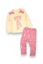 100% Cotton 0-3-6-9-12 Months Baby Girl Bowknot Thin Seasonal 2-Piece Top and Bottom Baby Set - 2
