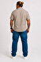 Men's Large Size Short Sleeve Pocketless Linen Shirt 11310 Beige - 3