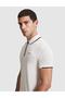 Ecru Slim Fit Zippered Polo Collar T-Shirt 50321185-Vr019 - 2