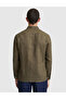 Khaki 100% Linen Regular Fit Long Sleeve Shirt 50320945-Vr027 - 5